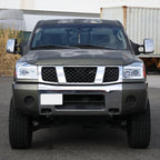 2004-2015 Nissan Titan / 2004-2007 Armada LED C-Bar Projector Headlights w/ Switchback Sequential Turn Signals (Chrome Housing/Clear Lens)