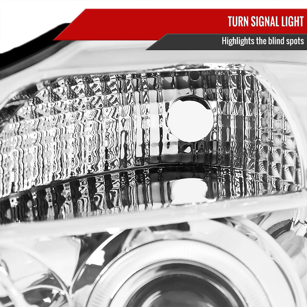 2004-2015 Nissan Titan/ 2004-2007 Armada Dual Halo Projector Headlights (Chrome Housing/Clear Lens)
