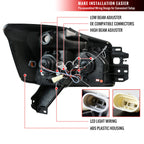 2004-2015 Nissan Titan/ 2004-2007 Armada Dual Halo Projector Headlights (Jet Black Housing/Clear Lens)