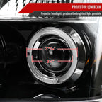 2004-2015 Nissan Titan/ 2004-2007 Armada Dual Halo Projector Headlights (Jet Black Housing/Clear Lens)