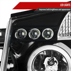 2004-2015 Nissan Titan/ 2004-2007 Armada Dual Halo Projector Headlights (Jet Black Housing/Clear Lens)