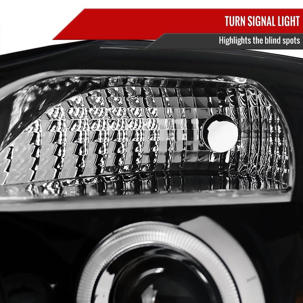 2004-2015 Nissan Titan/ 2004-2007 Armada Dual Halo Projector Headlights (Jet Black Housing/Clear Lens)