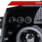 2004-2015 Nissan Titan/ 2004-2007 Armada Dual Halo Projector Headlights (Glossy Black Housing/Smoked Lens)
