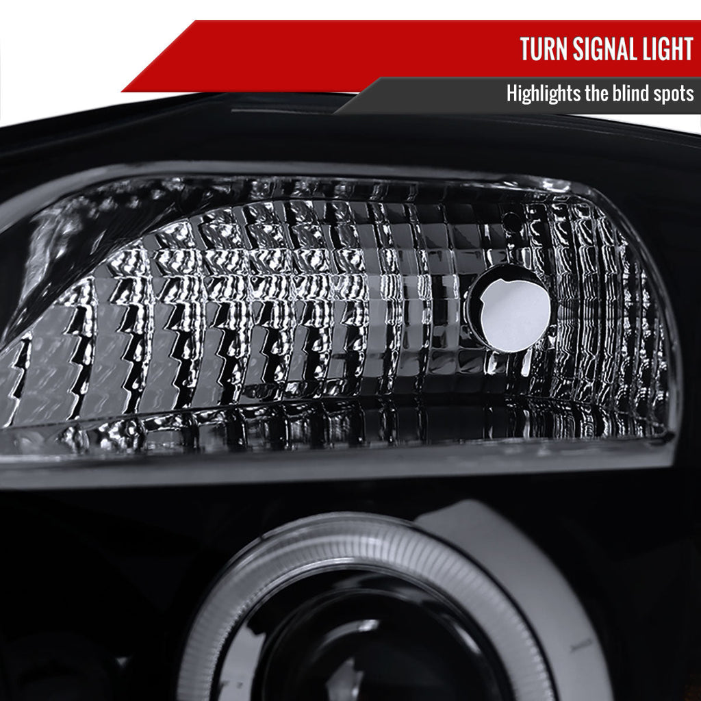 2004-2015 Nissan Titan/ 2004-2007 Armada Dual Halo Projector Headlights (Glossy Black Housing/Smoked Lens)