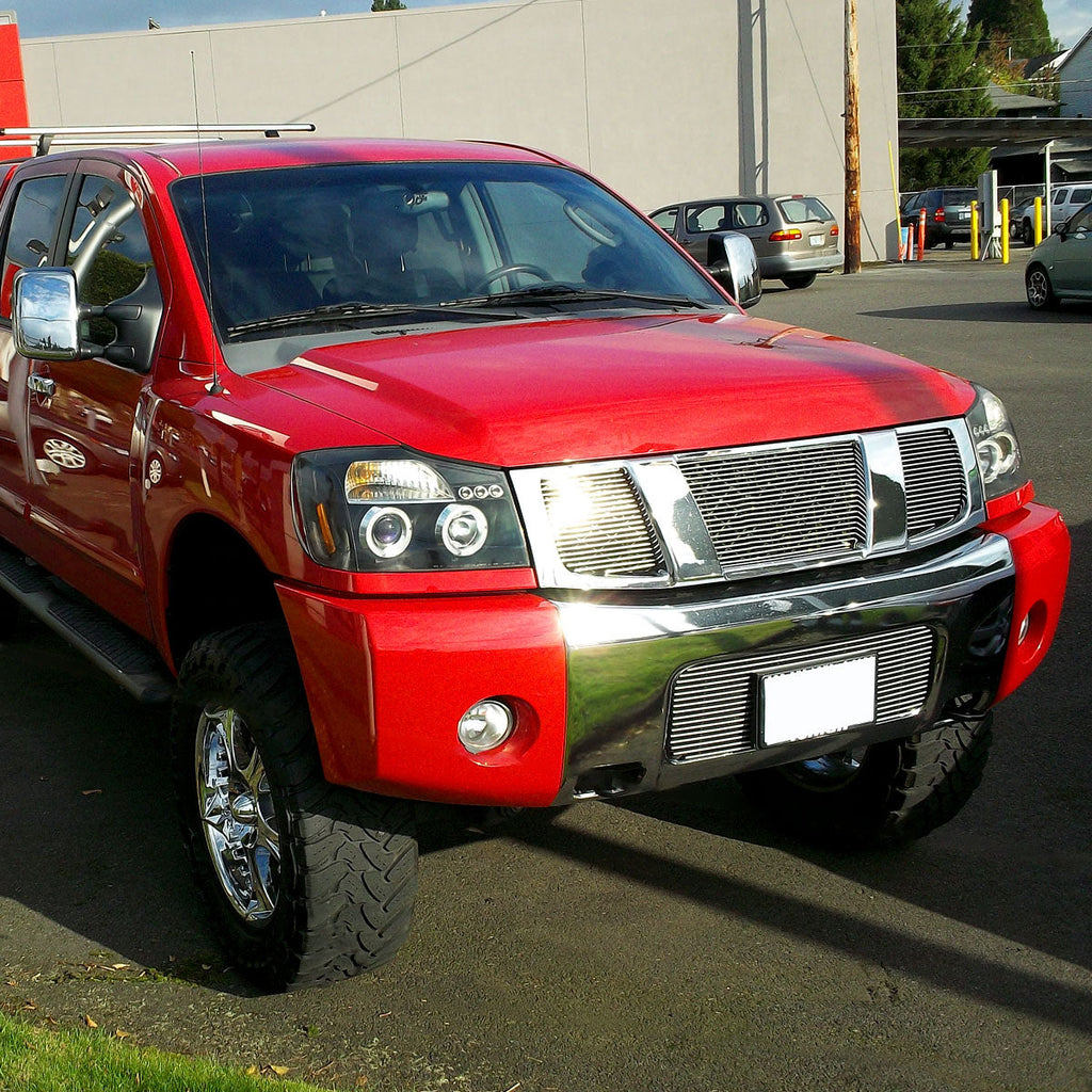 2004-2015 Nissan Titan/ 2004-2007 Armada Dual Halo Projector Headlights (Matte Black Housing/Clear Lens)
