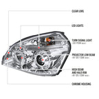 2005-2009 Hyundai Tucson Single Halo Projector Headlights (Chrome Housing/Clear Lens)