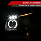 2005-2009 Hyundai Tucson Single Halo Projector Headlights (Matte Black Housing/Clear Lens)