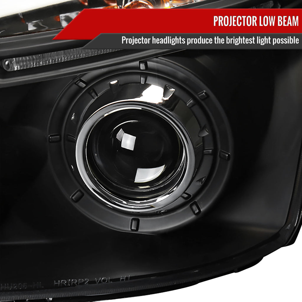 2005-2009 Hyundai Tucson Single Halo Projector Headlights (Matte Black Housing/Clear Lens)