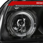 2005-2009 Hyundai Tucson Single Halo Projector Headlights (Matte Black Housing/Clear Lens)
