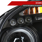 2005-2009 Hyundai Tucson Single Halo Projector Headlights (Matte Black Housing/Clear Lens)