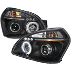 2005-2009 Hyundai Tucson Single Halo Projector Headlights (Matte Black Housing/Clear Lens)