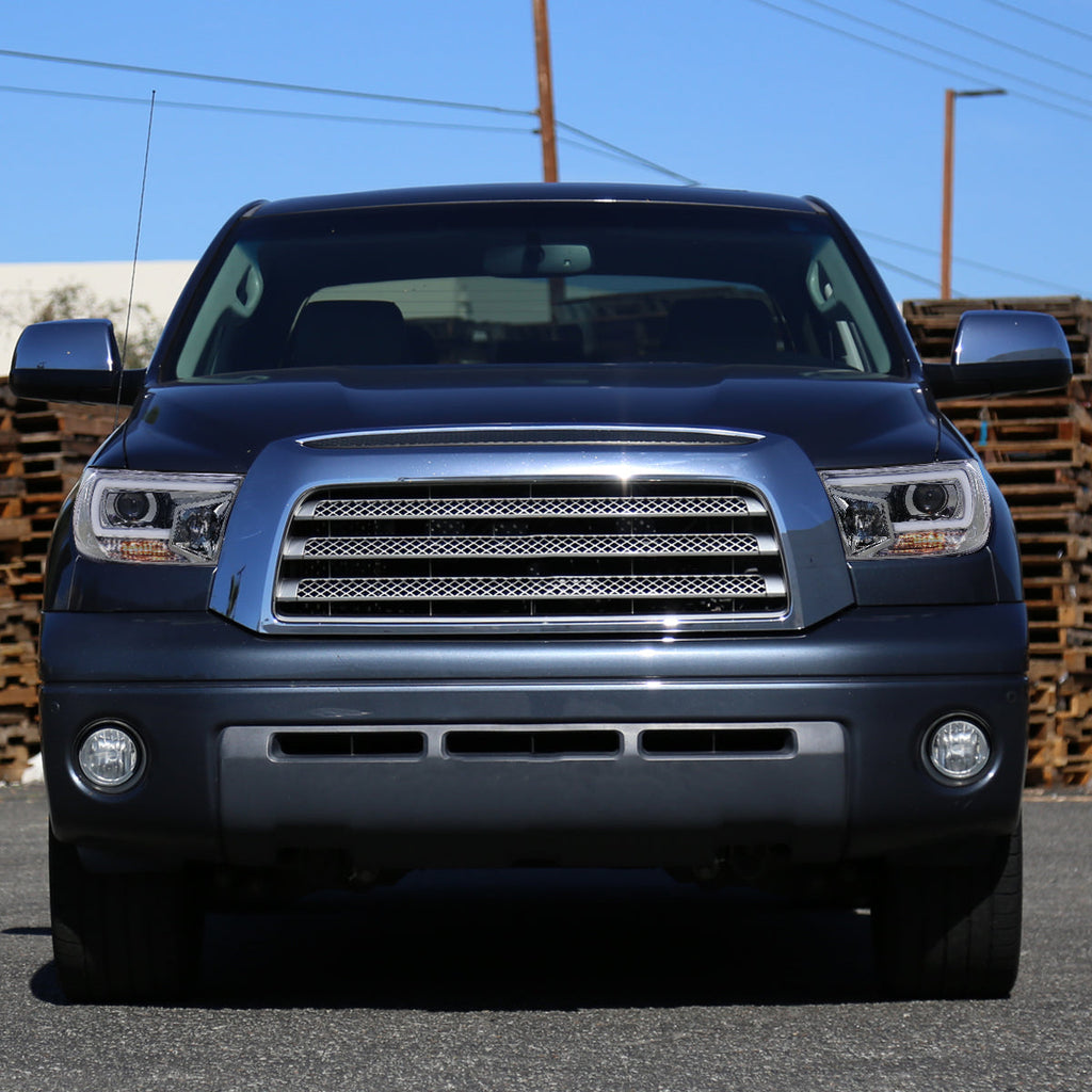 2007-2013 Toyota Tundra/ 2008-2017 Sequoia LED C-Bar Projector Headlights (Chrome Housing/Clear Lens)