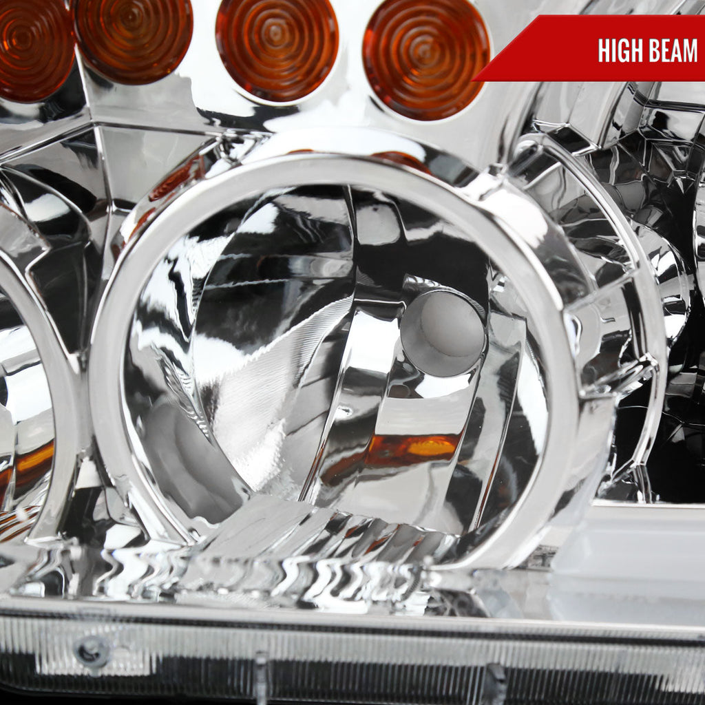 2007-2013 Toyota Tundra/2008-2017 Sequoia Retro Style LED Tube Projector Headlights with LED Turn Signals (Chrome Housing/Clear Lens)