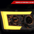 2007-2013 Toyota Tundra/ 2008-2017 Sequoia Switchback Sequential LED C-Bar Projector Headlights (Chrome Housing/Clear Lens)