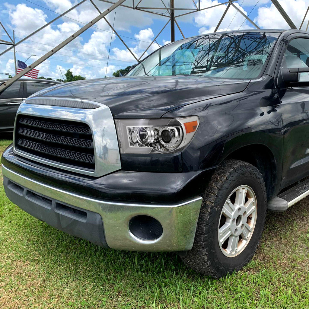 2007-2013 Toyota Tundra/ 2008-2017 Sequoia Switchback Sequential LED C-Bar Projector Headlights (Chrome Housing/Clear Lens)