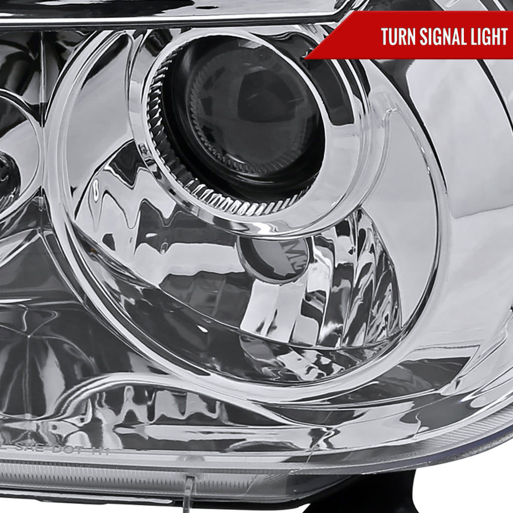 2007-2013 Toyota Tundra/ 2008-2017 Sequoia Single Halo Projector Headlights (Chrome Housing/Clear Lens)