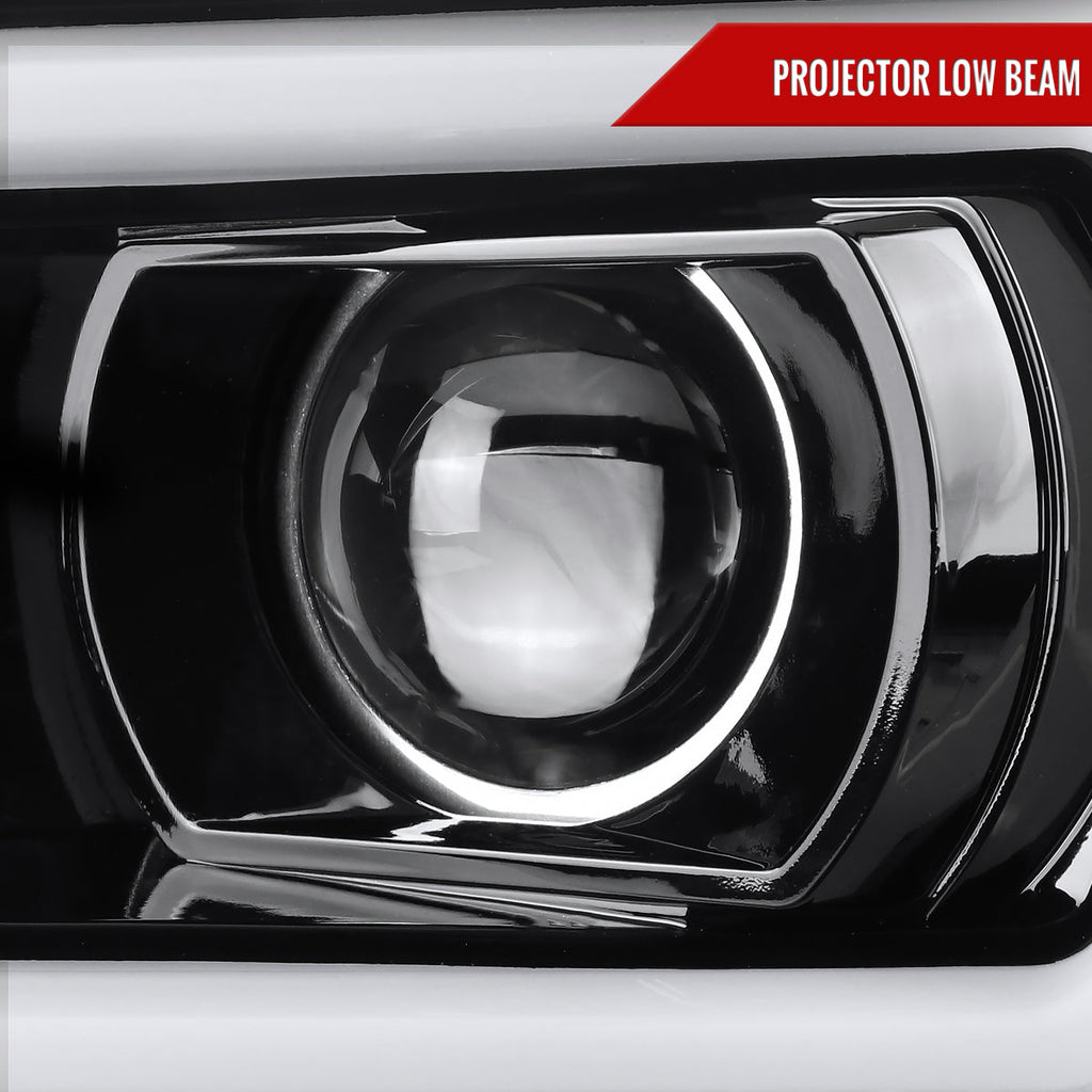 2007-2013 Toyota Tundra/ 2008-2017 Sequoia LED C-Bar Projector Headlights (Jet Black Housing/Clear Lens)