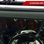 2007-2013 Toyota Tundra/2008-2017 Sequoia Retro Style LED Tube Projector Headlights with LED Turn Signals (Chrome Housing/Smoked Lens)