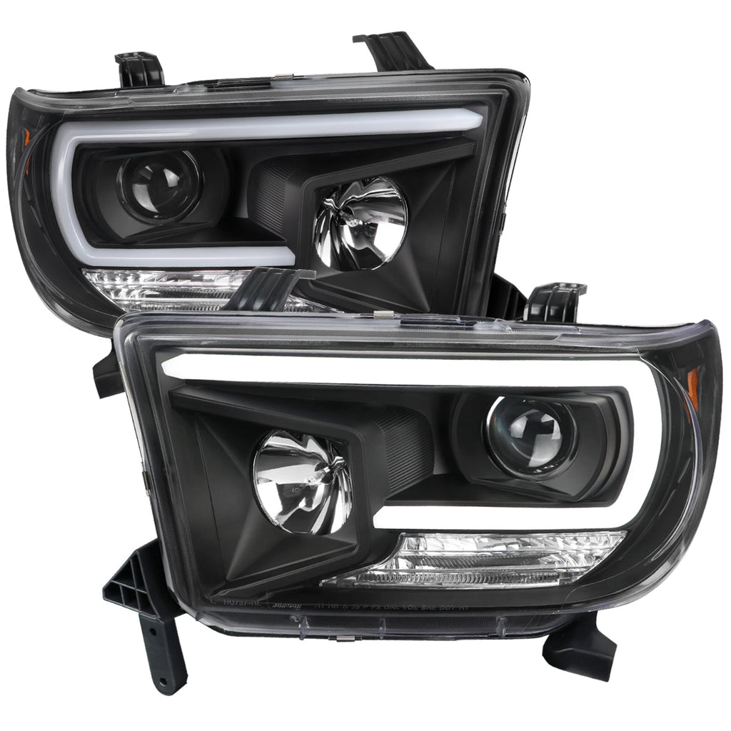 2007-2013 Toyota Tundra/ 2008-2017 Sequoia LED C-Bar Projector Headlights (Black Housing/Clear Lens)