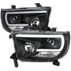2007-2013 Toyota Tundra/ 2008-2017 Sequoia LED C-Bar Projector Headlights (Black Housing/Clear Lens)
