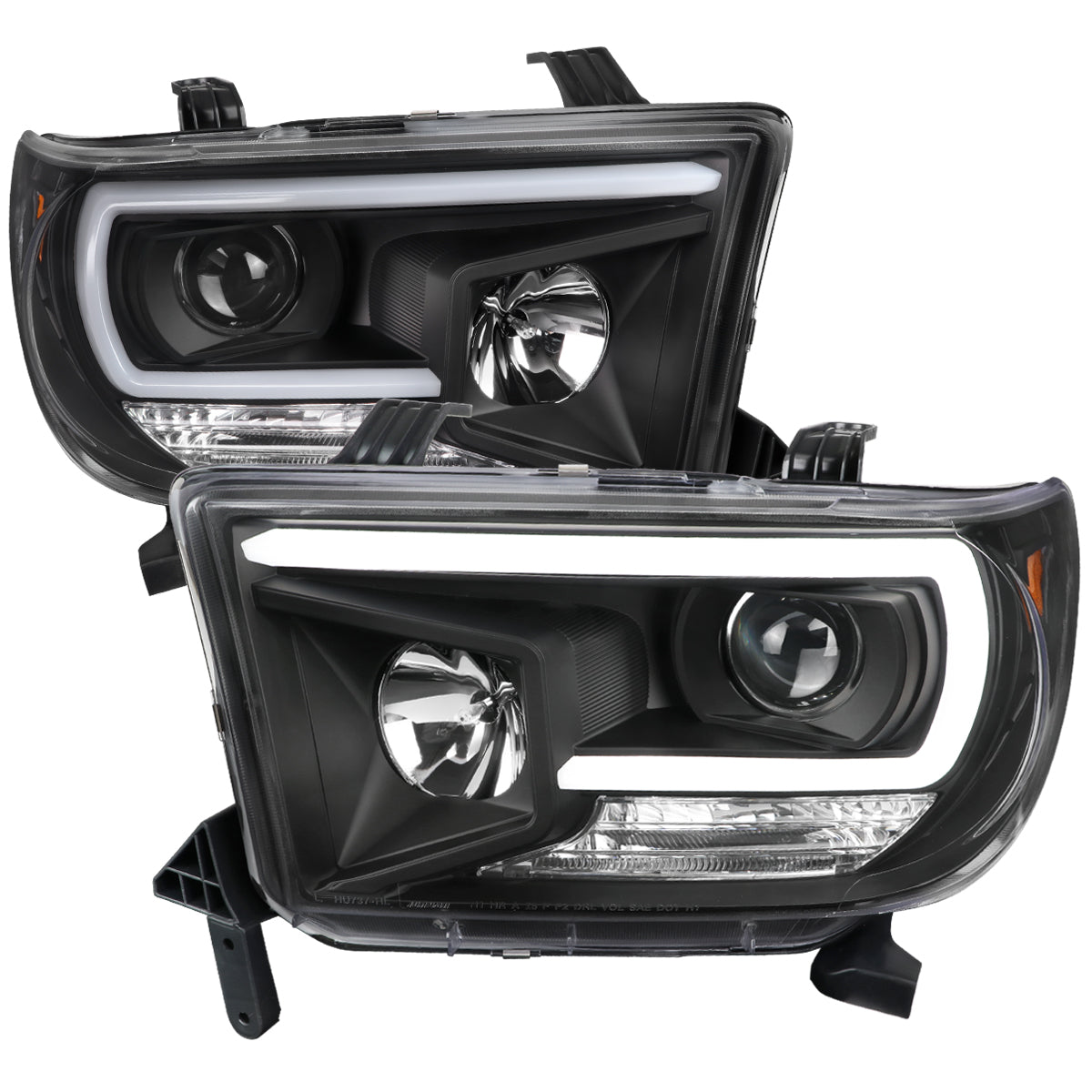 2007-2013 Toyota Tundra/ 2008-2017 Sequoia LED C-Bar Projector Headlights (Black Housing/Clear Lens)