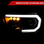2007-2013 Toyota Tundra/2008-2017 Sequoia Retro Style LED Tube Projector Headlights with LED Turn Signals (Matte Black Housing/Clear Lens)