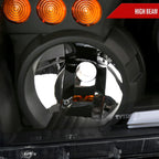 2007-2013 Toyota Tundra/2008-2017 Sequoia Retro Style LED Tube Projector Headlights with LED Turn Signals (Matte Black Housing/Clear Lens)