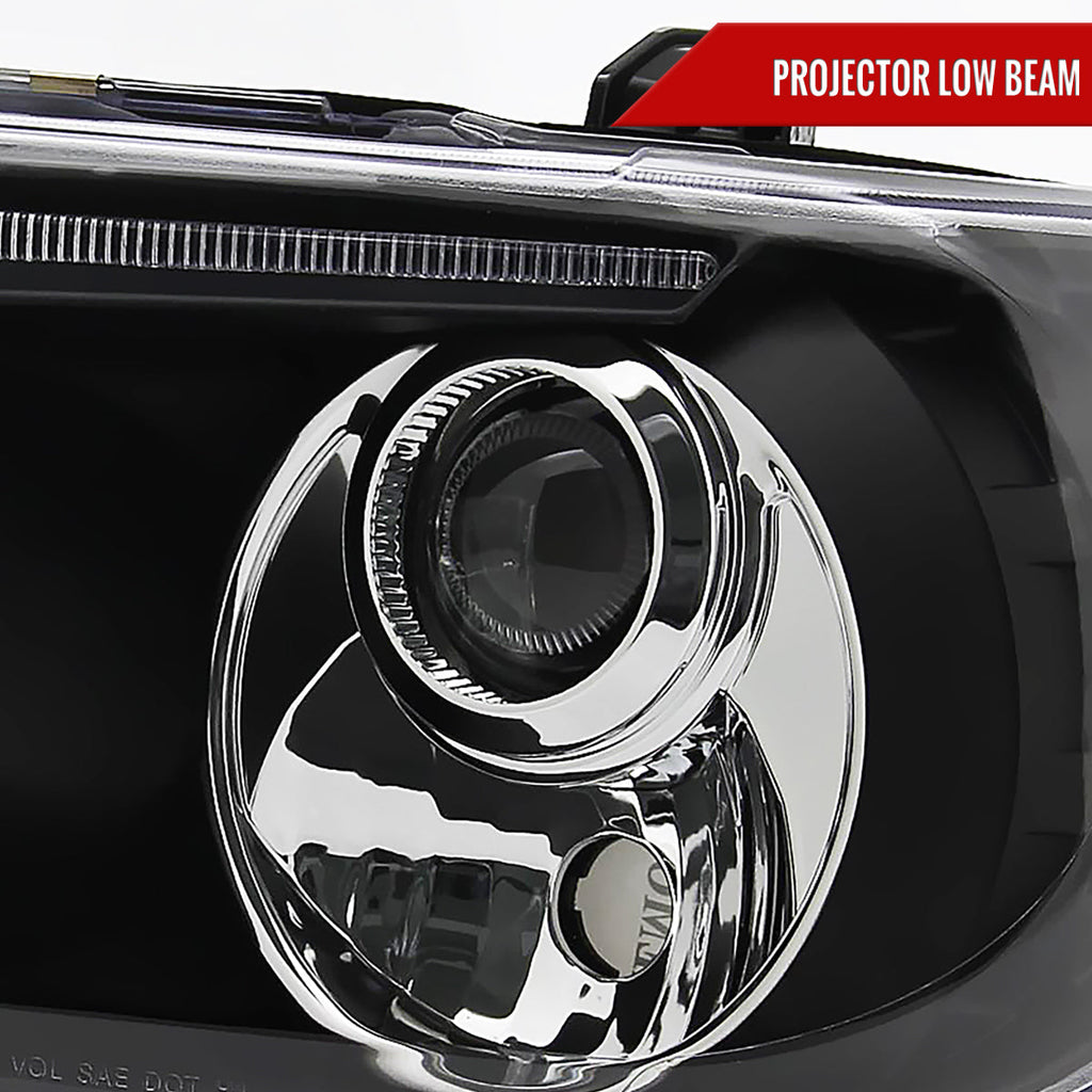 2007-2013 Toyota Tundra/ 2008-2017 Sequoia Single Halo Projector Headlights (Matte Black Housing/Clear Lens)