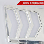 2014-2021 Toyota Tundra LED C-Bar Projector Headlights w/ Sequential Arrow Turn Signals (Chrome Housing/Clear Lens)