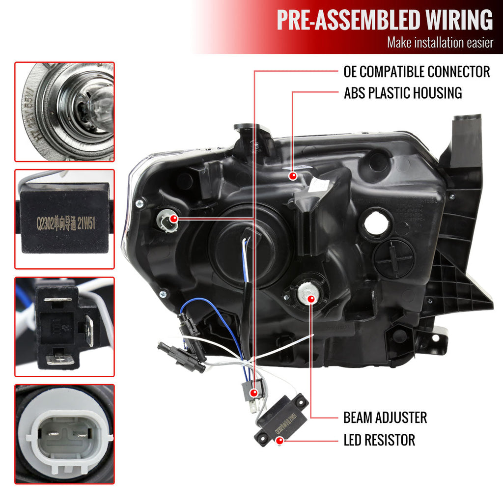 2014-2021 Toyota Tundra LED Projector Headlights (Chrome Housing/Clear Lens)