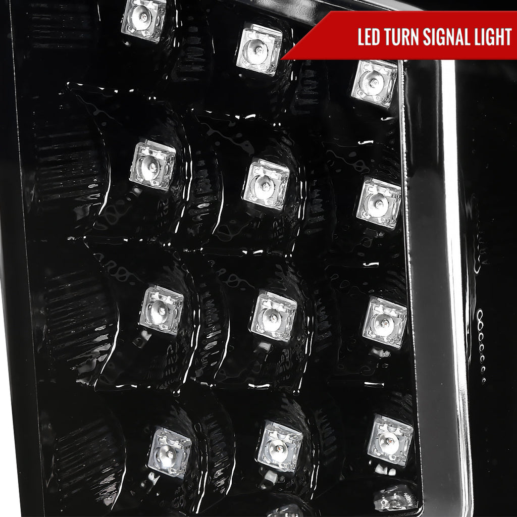 2014-2021 Toyota Tundra LED C-Bar Projector Headlights w/ LED Turn Signal Lights  (Glossy Black Housing/Clear Lens)