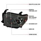 2014-2021 Toyota Tundra LED C-Bar Projector Headlights w/ Sequential Arrow Turn Signals (Chrome Housing/Smoked Lens)