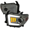 2014-2021 Toyota Tundra LED C-Bar Projector Headlights w/ Sequential Arrow Turn Signals (Chrome Housing/Smoked Lens)