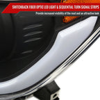 2014-2021 Toyota Tundra LED Switchback Sequential Turn Signal LED Bar Projector Headlights (Matte Black Housing/Clear Lens)