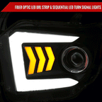 2014-2021 Toyota Tundra LED C-Bar Projector Headlights w/ Sequential Arrow Turn Signals (Matte Black Housing/Clear Lens)