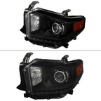 2014-2021 Toyota Tundra Retro Style V2 Projector Headlights (Matte Black Housing/Clear Lens)