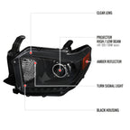 2014-2021 Toyota Tundra Retro Style V2 Projector Headlights (Matte Black Housing/Clear Lens)