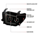 2014-2021 Toyota Tundra LED C-Bar Projector Headlights w/ Sequential Arrow Turn Signals (Black Housing/Smoked Lens)