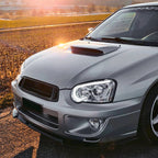 2004-2005 Subaru Impreza WRX/STI Outback Projector Headlights w/ LED Light Bar (Chrome Housing/Clear Lens)