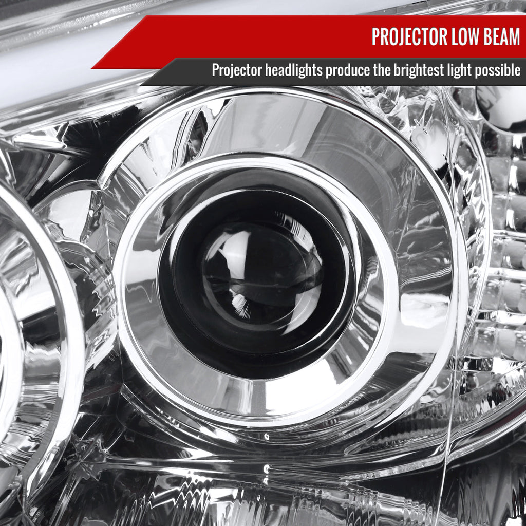 2004-2005 Subaru Impreza WRX/STI Outback Projector Headlights w/ LED Light Bar (Chrome Housing/Clear Lens)