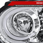 2004-2005 Subaru Impreza WRX/STI Outback Projector Headlights w/ LED Light Bar (Chrome Housing/Clear Lens)