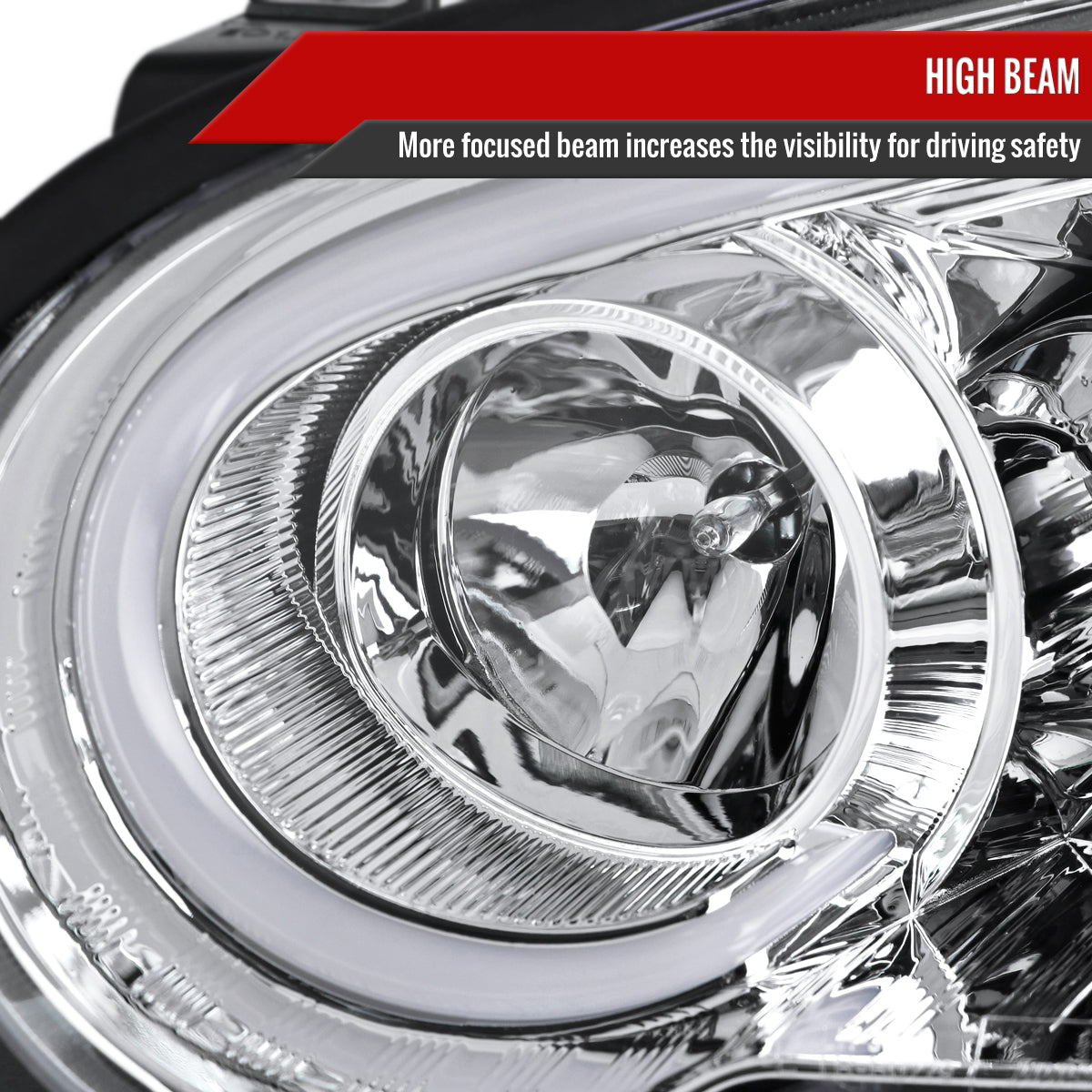 2004-2005 Subaru Impreza WRX/STI Outback Projector Headlights w/ LED Light Bar (Chrome Housing/Clear Lens)