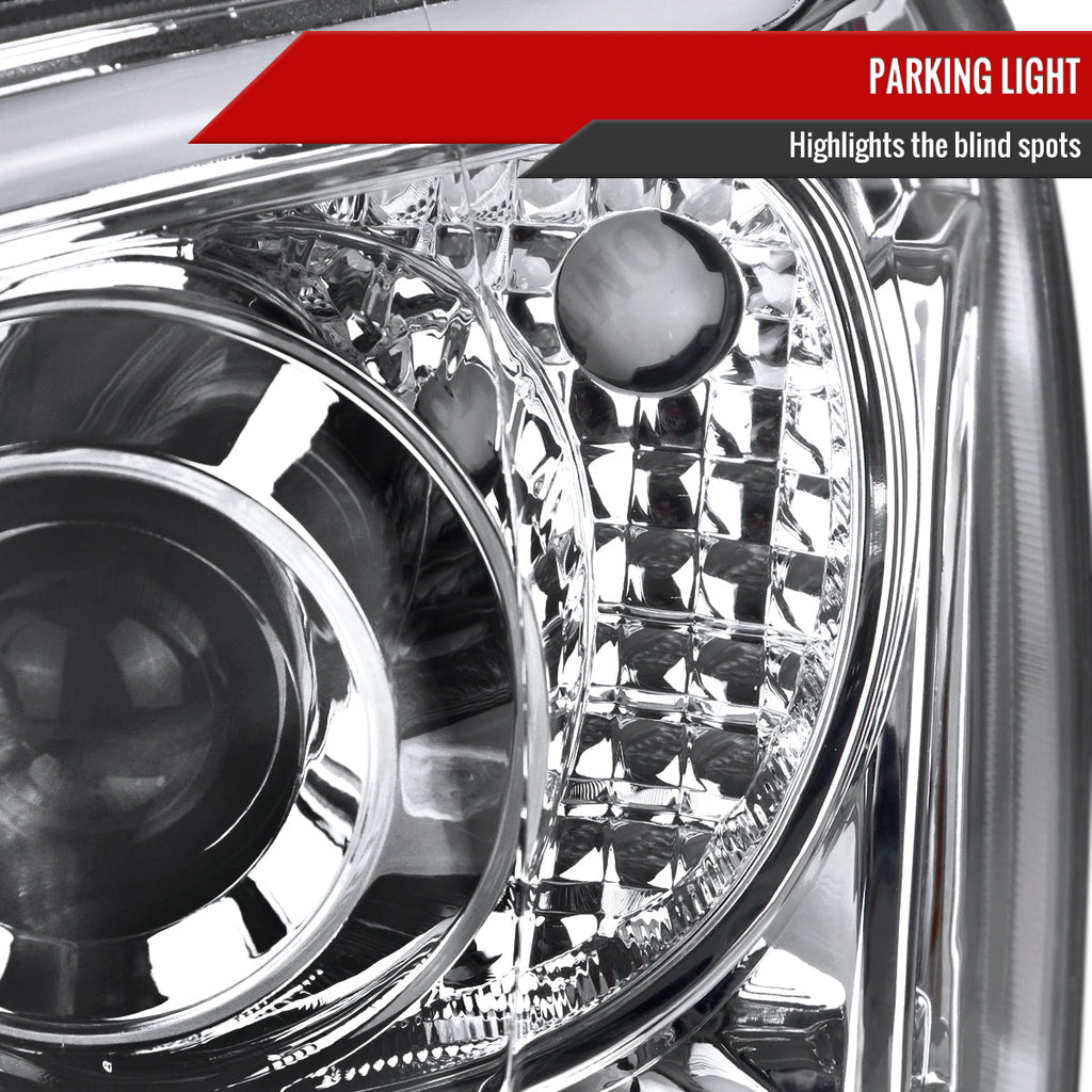 2004-2005 Subaru Impreza WRX/STI Outback Projector Headlights w/ LED Light Bar (Chrome Housing/Clear Lens)