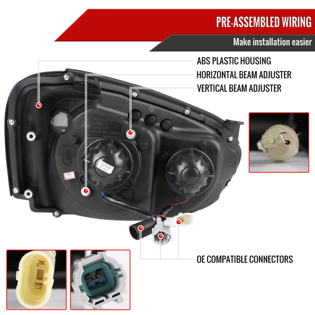 2004-2005 Subaru Impreza WRX/STI Outback Projector Headlights w/ LED Light Bar (Chrome Housing/Clear Lens)