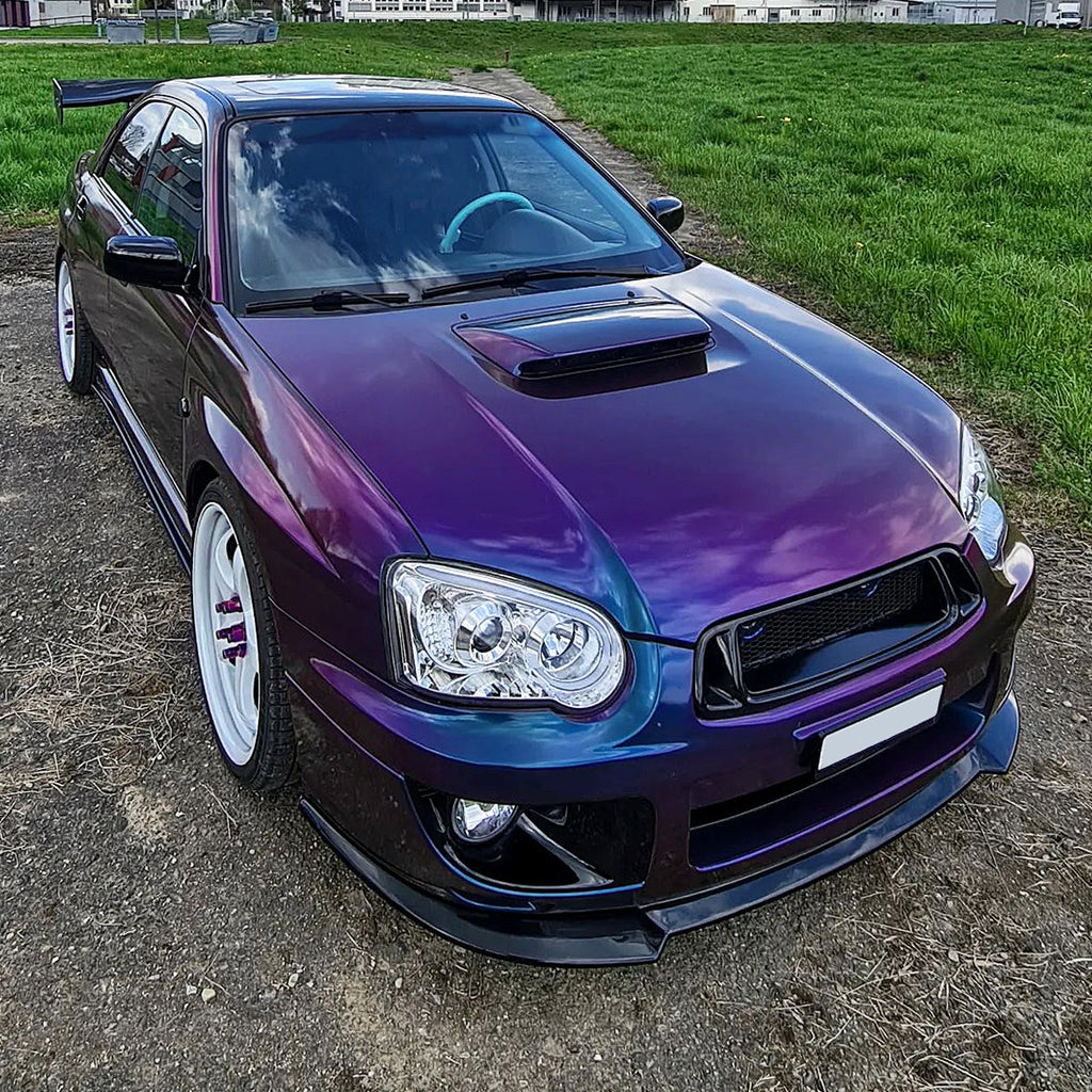 2004-2005 Subaru Impreza WRX/STI Outback Projector Headlights w/ LED Light Bar (Chrome Housing/Clear Lens)