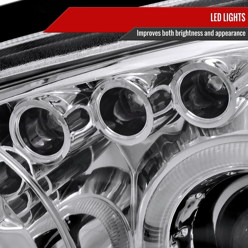 2004-2005 Subaru Impreza WRX/STI Outback Dual Halo Projector Headlights (Chrome Housing/Clear Lens)