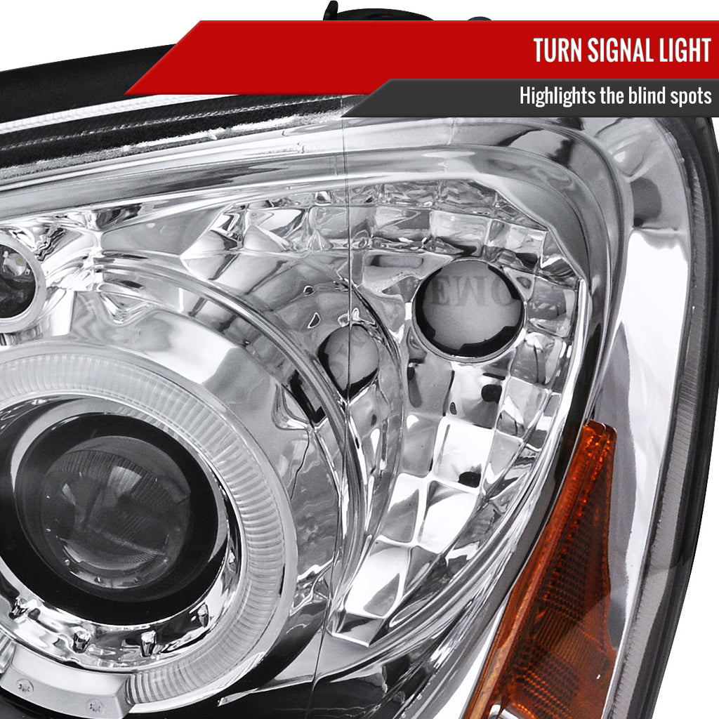 2004-2005 Subaru Impreza WRX/STI Outback Dual Halo Projector Headlights (Chrome Housing/Clear Lens)