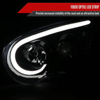 2004-2005 Subaru Impreza WRX/STI Outback Projector Headlights w/ LED Light Bar (Glossy Black Housing/Clear Lens)