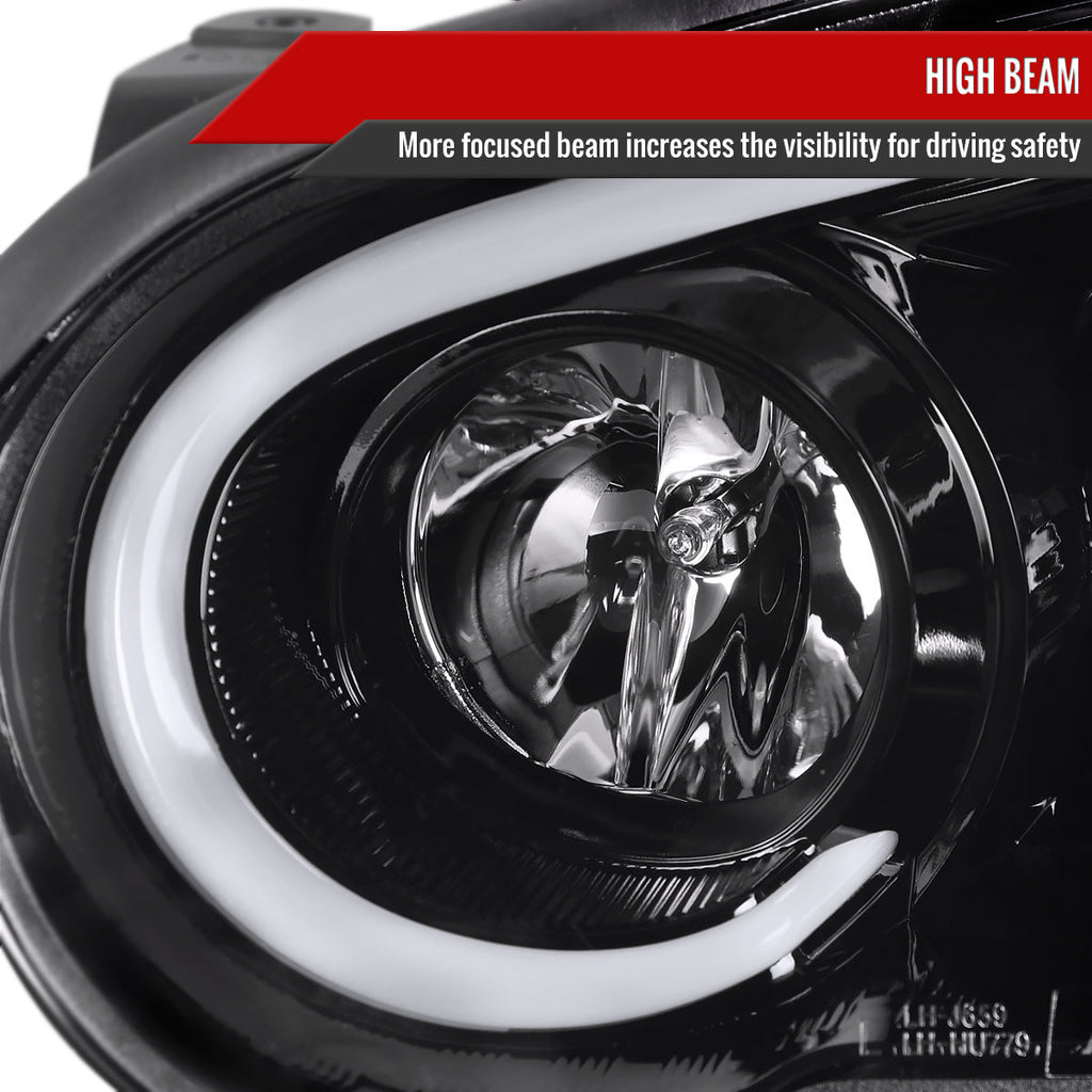 2004-2005 Subaru Impreza WRX/STI Outback Projector Headlights w/ LED Light Bar (Glossy Black Housing/Clear Lens)