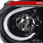 2004-2005 Subaru Impreza WRX/STI Outback Projector Headlights w/ LED Light Bar (Glossy Black Housing/Clear Lens)